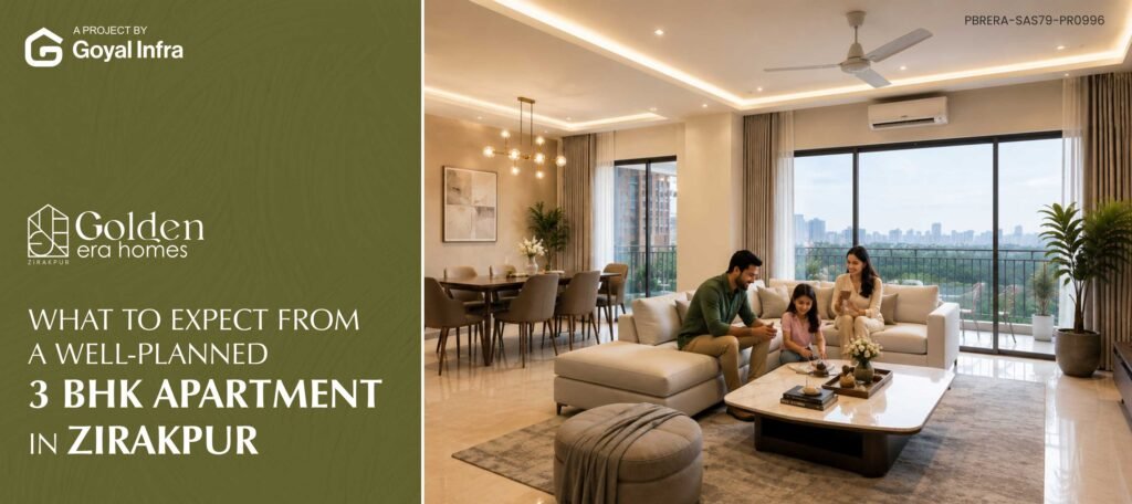 3 BHK apartment in Zirakpur